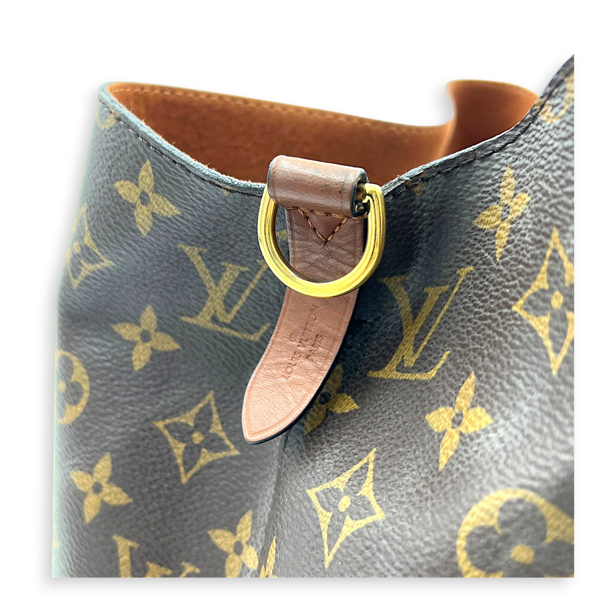 NeoNoe Bucket Bag Brown in Monogram Coated Canvas, Gold hardware