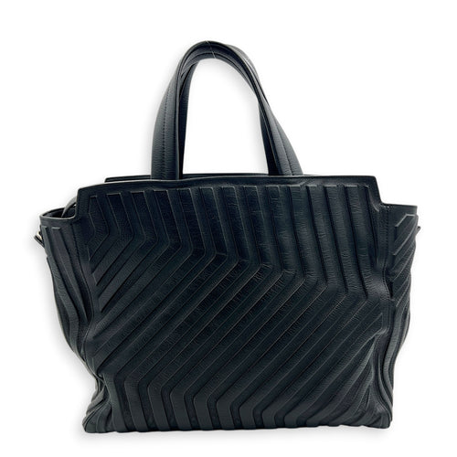 Car Top Handle Bag Black in Calfskin, Gunmetal hardware