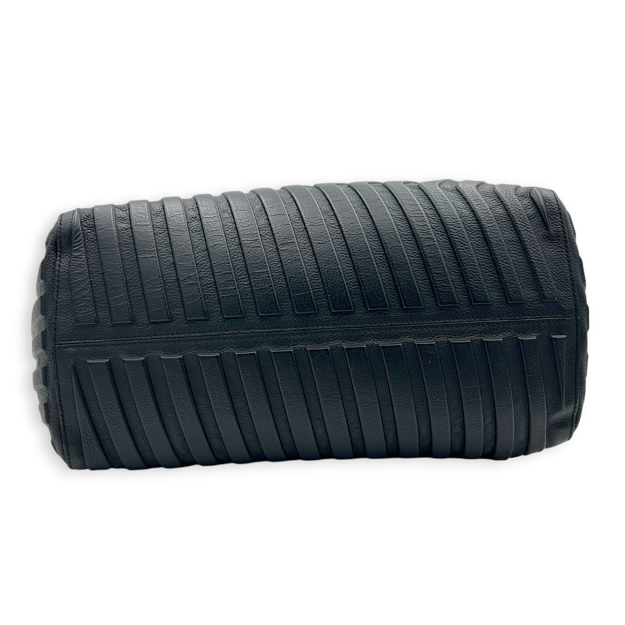 Car Top Handle Bag Black in Calfskin, Gunmetal hardware