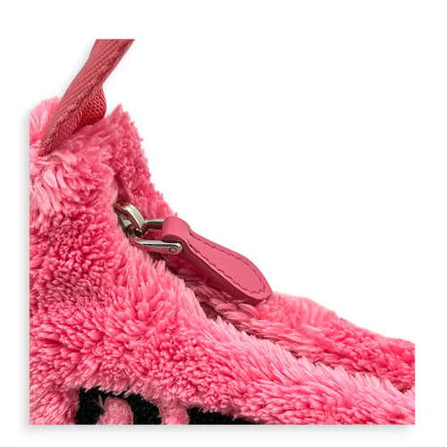 Re-Edition Shoulder Bag Pink in Terry Cloth, Silver hardware