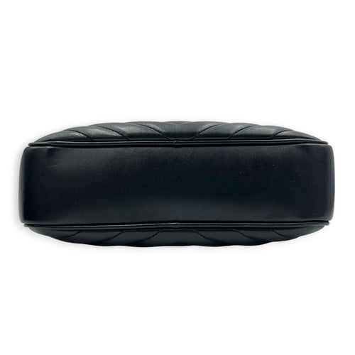 Lou Shoulder Bag Black in Calfskin, Gold hardware
