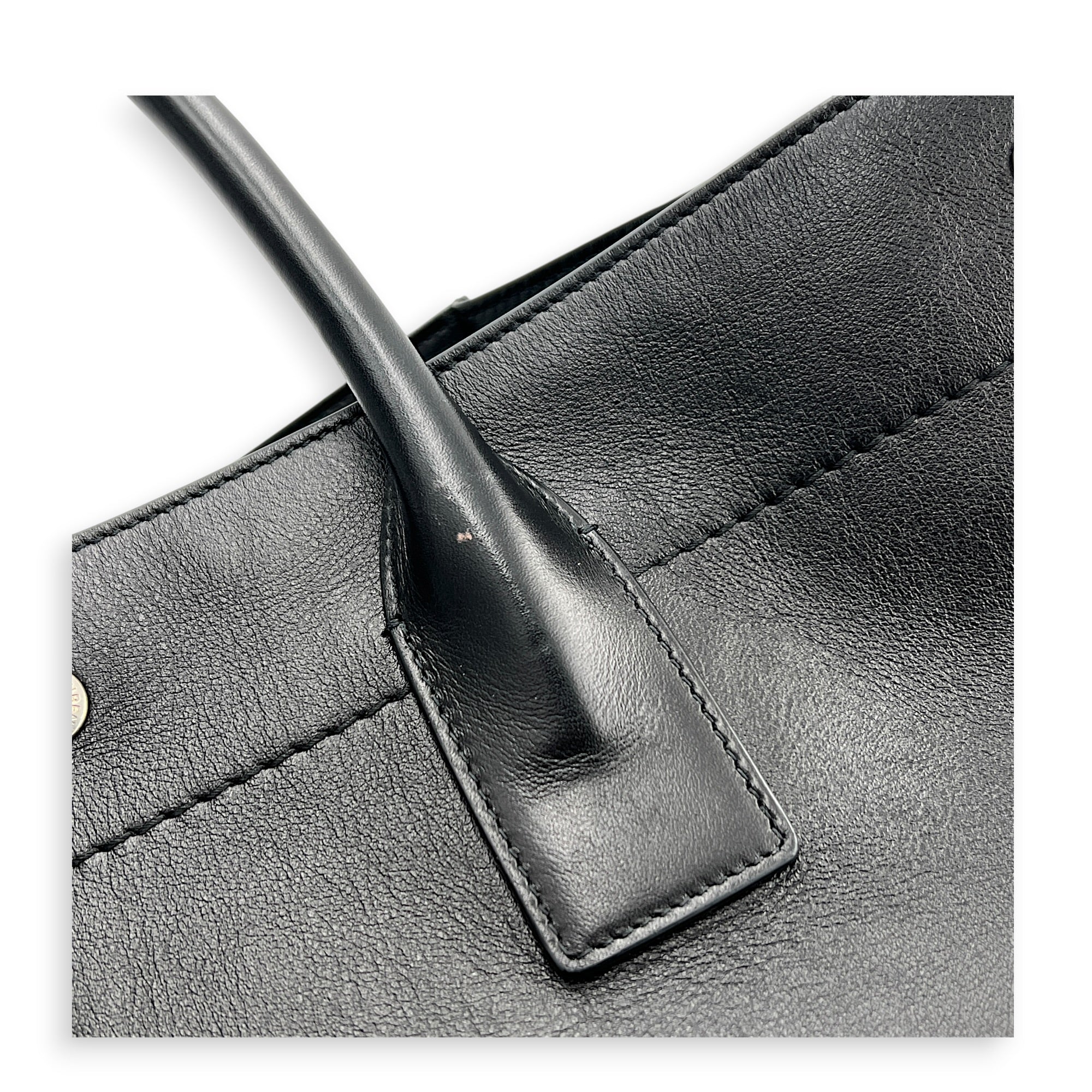 Rive Gauche Black Tote Bag in Calfskin, Silver hardware