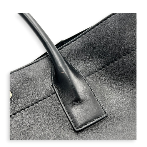 Rive Gauche Black Tote Bag in Calfskin, Silver hardware
