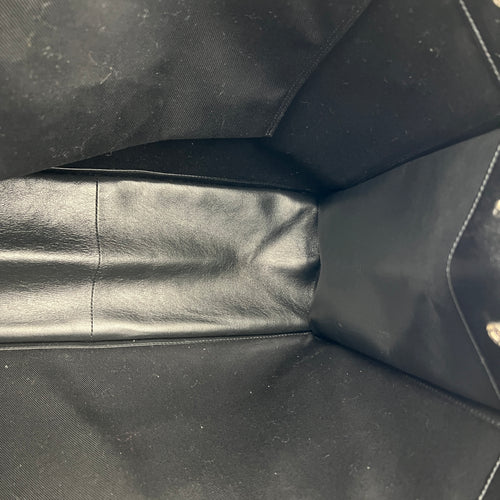 Rive Gauche Black Tote Bag in Calfskin, Silver hardware