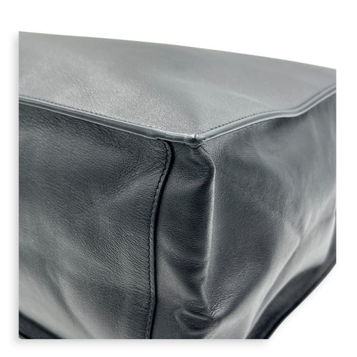 Rive Gauche Black Tote Bag in Calfskin, Silver hardware
