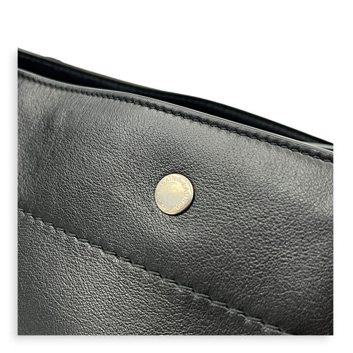 Rive Gauche Black Tote Bag in Calfskin, Silver hardware
