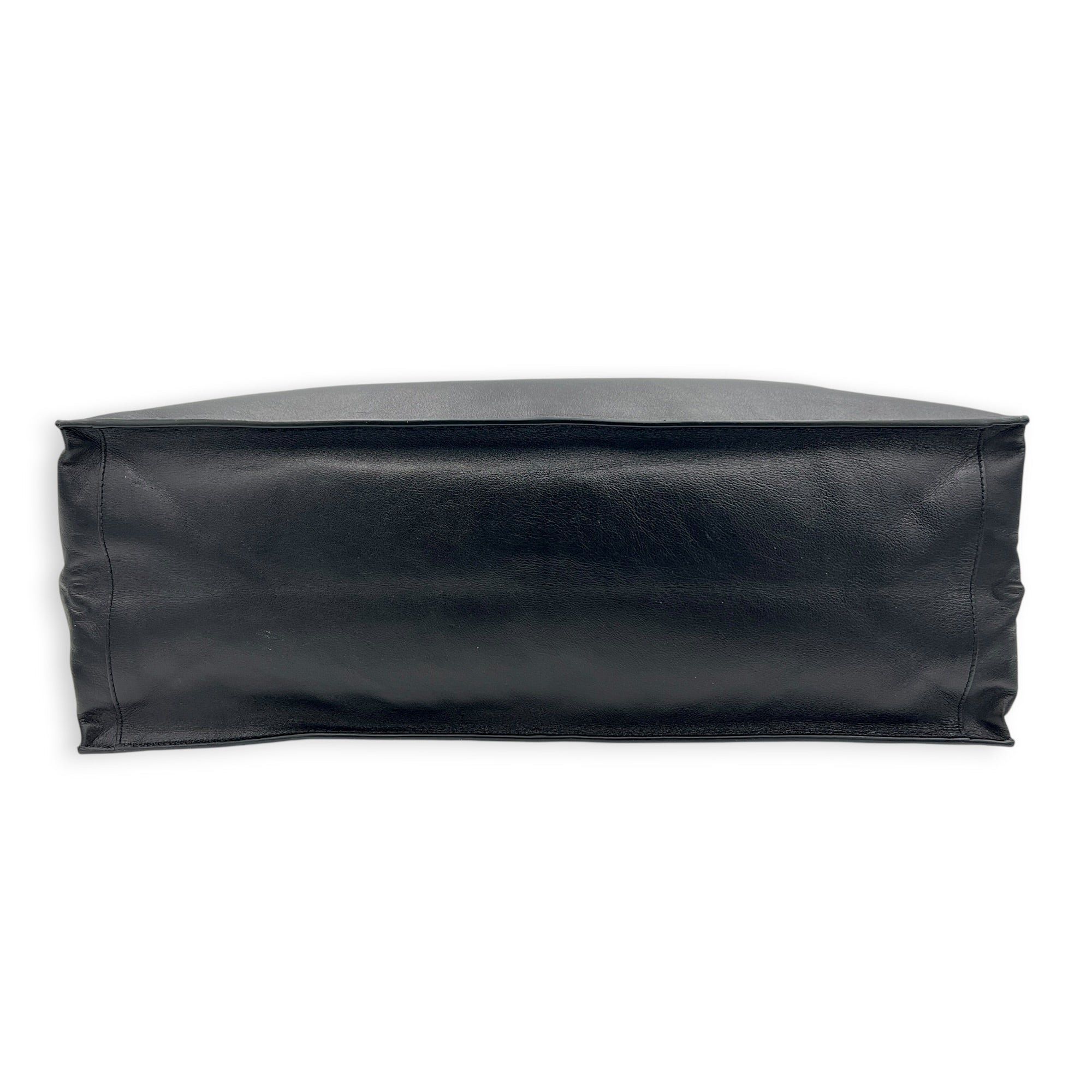 Rive Gauche Black Tote Bag in Calfskin, Silver hardware