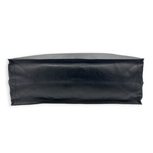 Rive Gauche Black Tote Bag in Calfskin, Silver hardware