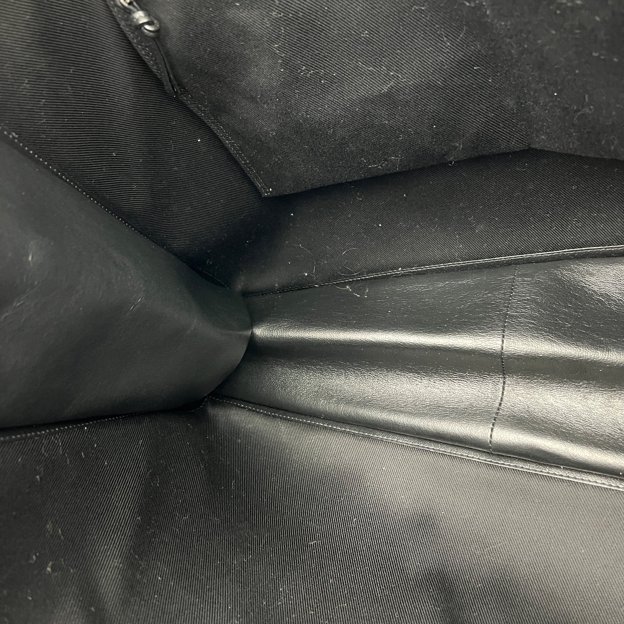 Rive Gauche Black Tote Bag in Calfskin, Silver hardware