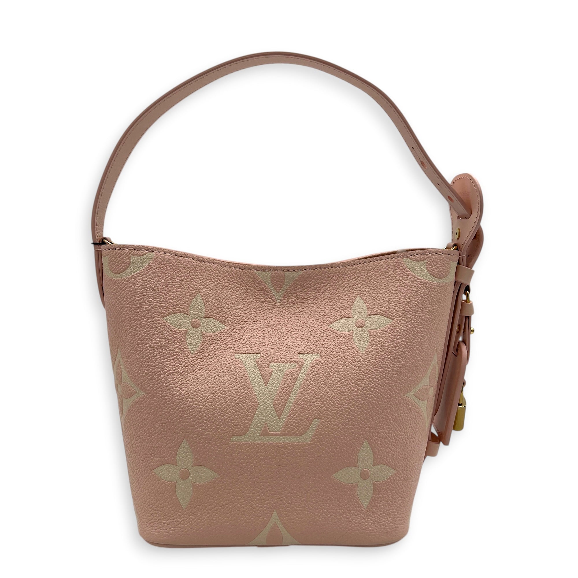 All In Top Handle Bag BB Pink in Monogram Empreinte Leather, Gold hardware