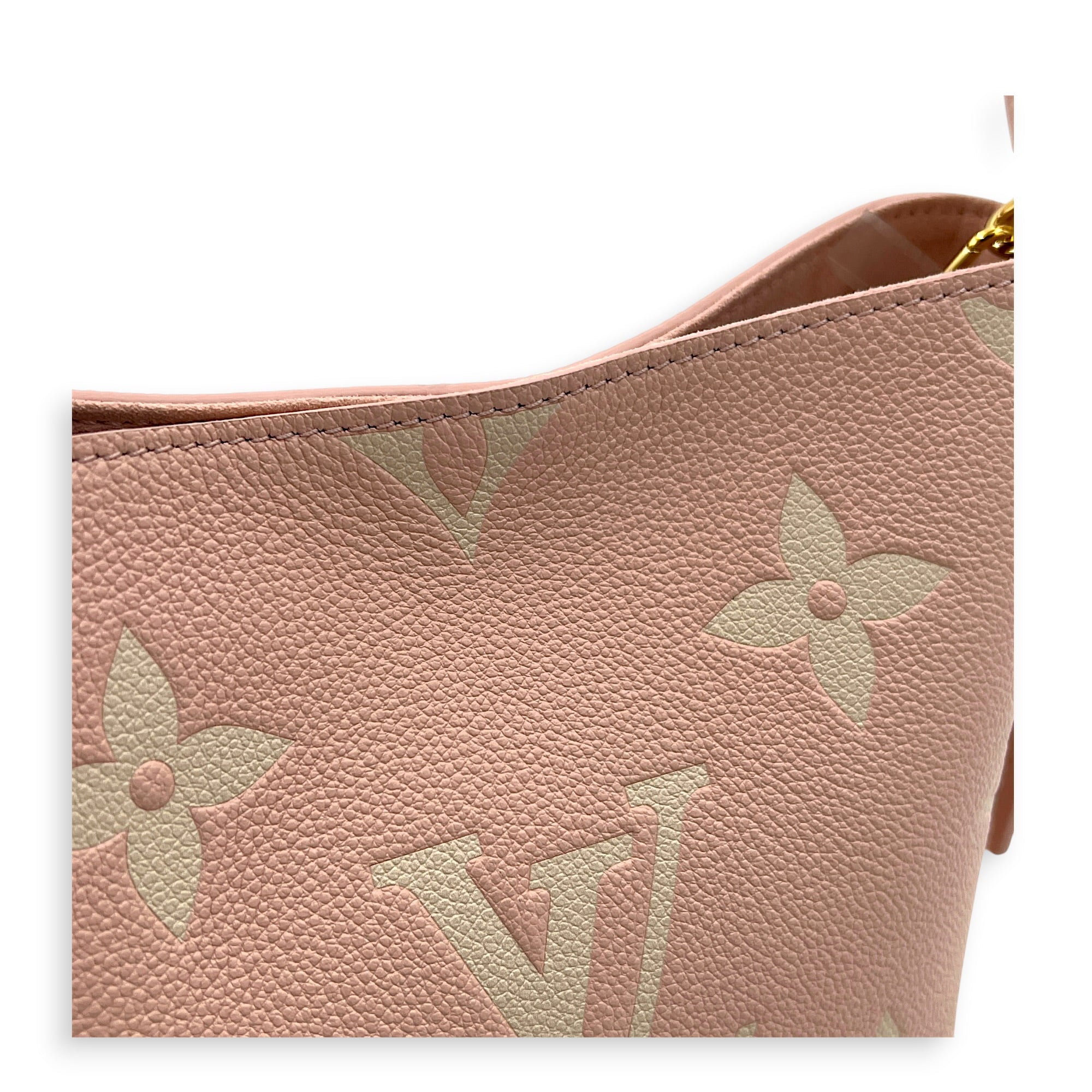 All In Top Handle Bag BB Pink in Monogram Empreinte Leather, Gold hardware