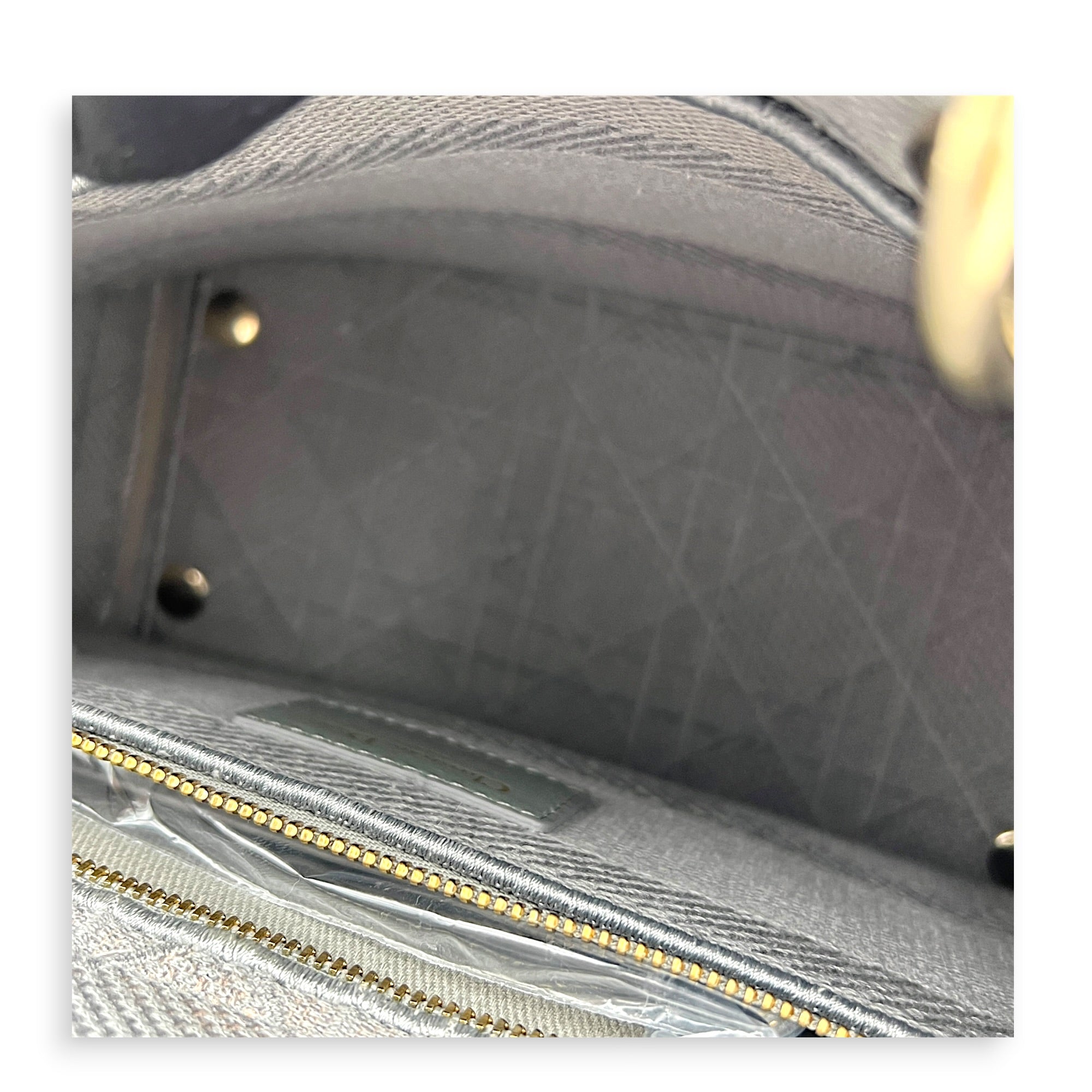 Lady D-Lite Top Handle Bag Grey in Canvas, Gold hardware