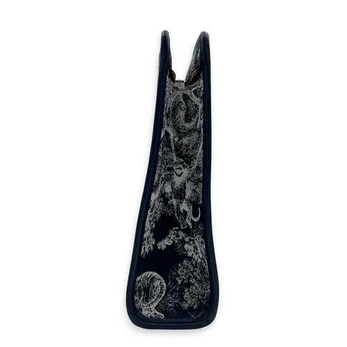 Montaigne 30 Pouch Blue in Jacquard, Gold hardware