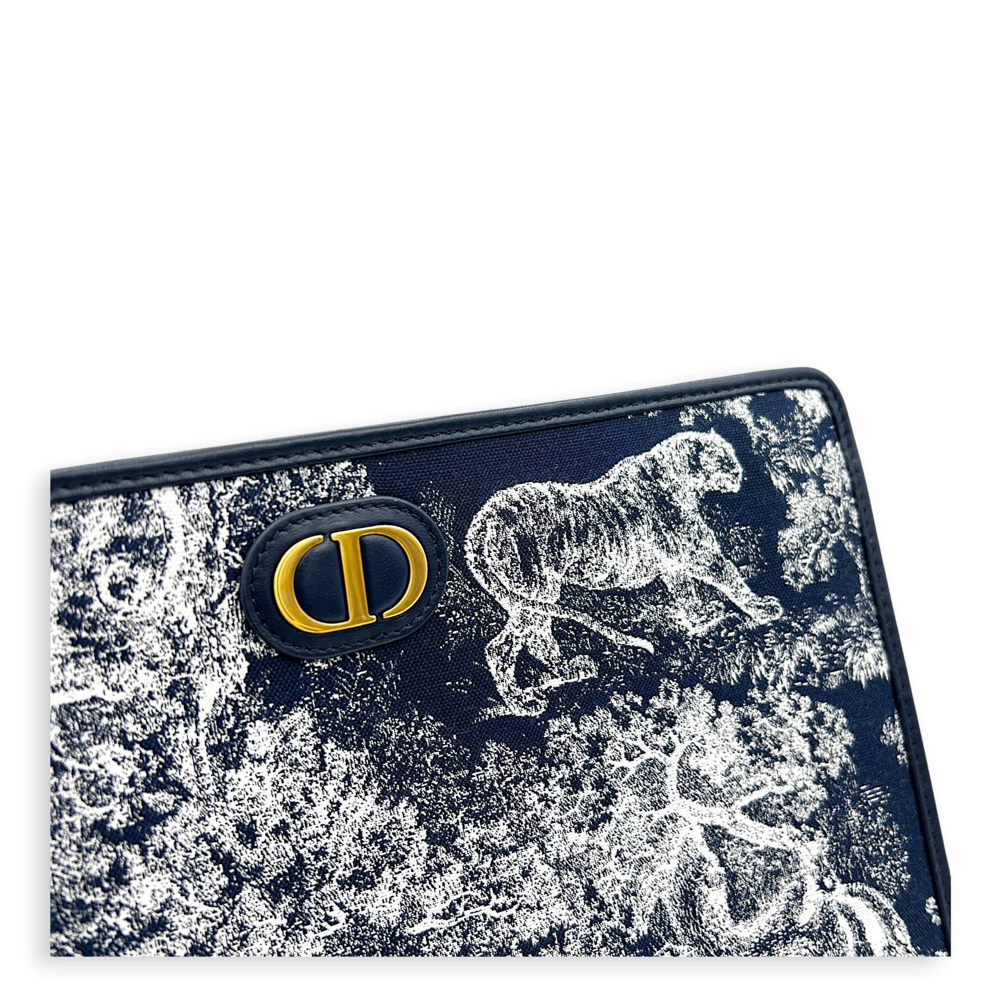 Montaigne 30 Pouch Blue in Jacquard, Gold hardware