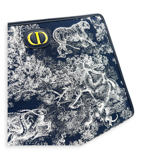 Montaigne 30 Pouch Blue in Jacquard, Gold hardware
