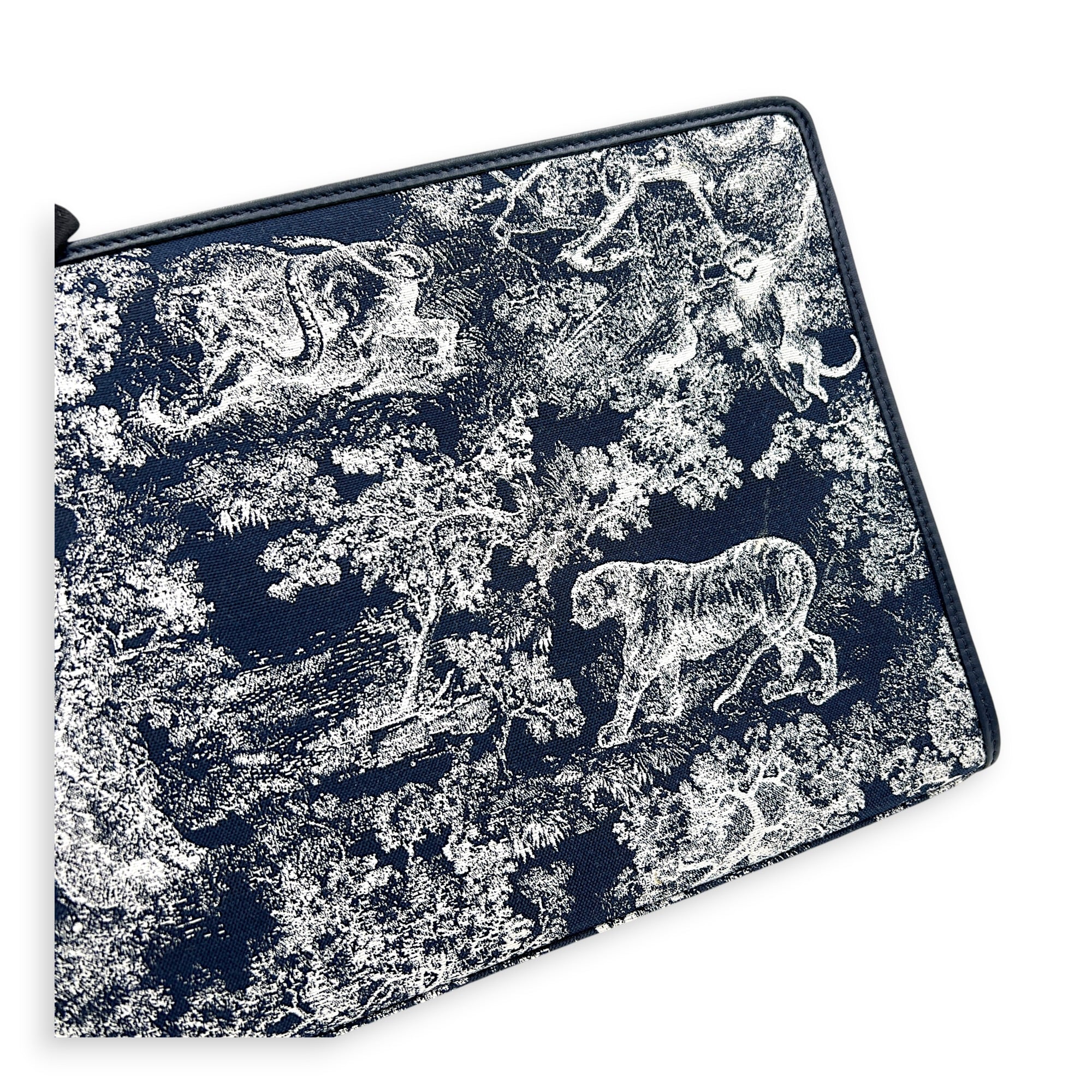 Montaigne 30 Pouch Blue in Jacquard, Gold hardware
