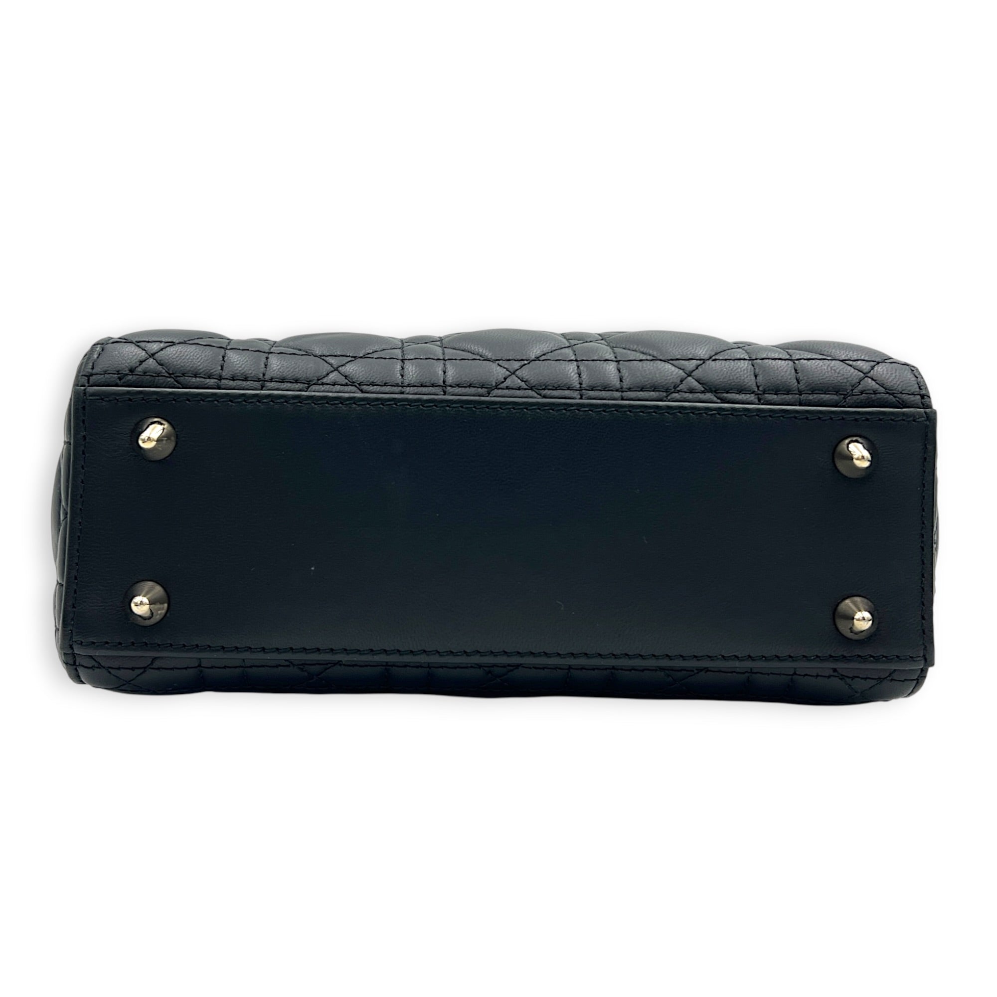 Lady Dior My ABCDior Top Handle Bag Small Black in Lambskin, Gold hardware
