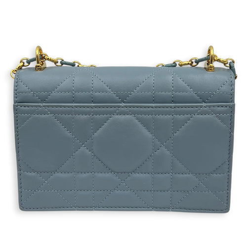 Miss Caro Shoulder Bag Grey in Calfskin, Gold hardware