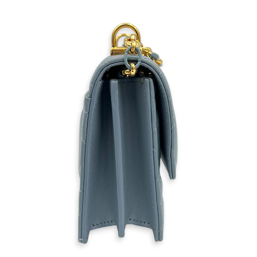 Miss Caro Shoulder Bag Grey in Calfskin, Gold hardware