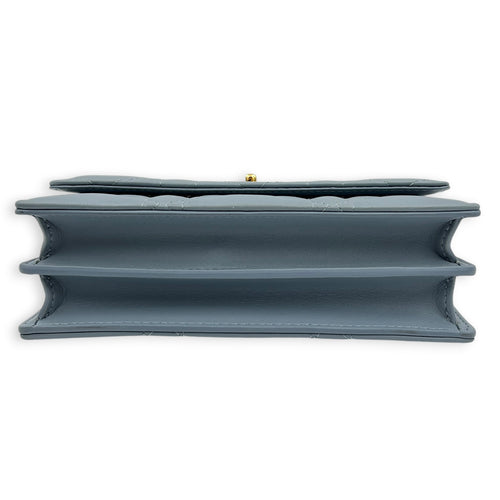 Miss Caro Shoulder Bag Grey in Calfskin, Gold hardware