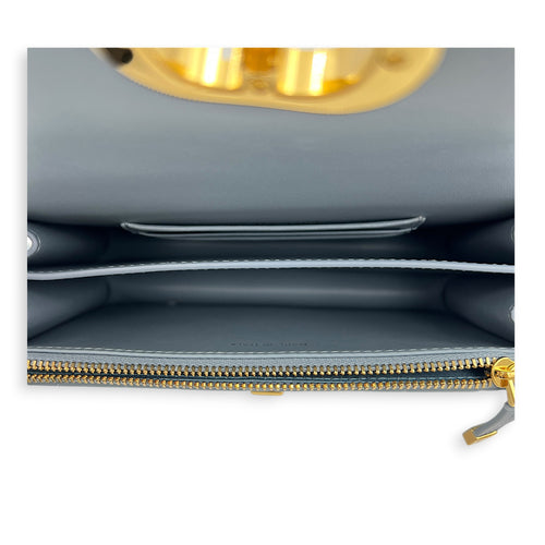 Miss Caro Shoulder Bag Grey in Calfskin, Gold hardware