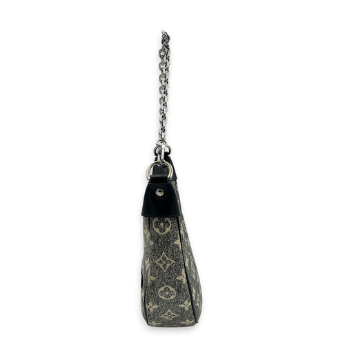 Loop Shoulder Bag Black in Denim, Silver hardware