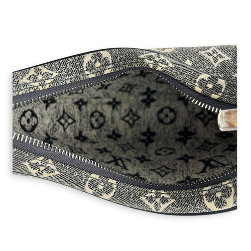 Loop Shoulder Bag Black in Denim, Silver hardware