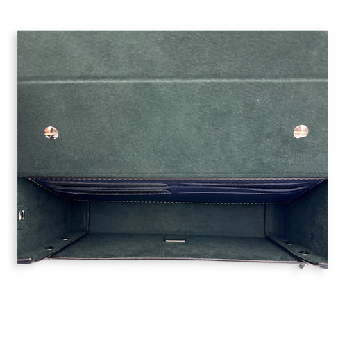 Baguette Box Shoulder Bag Blue in Coated Canvas, Silver hardware
