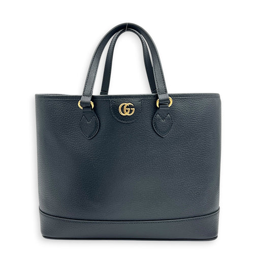 Ophidia Tote Bag Black in Calfskin, Gold hardware