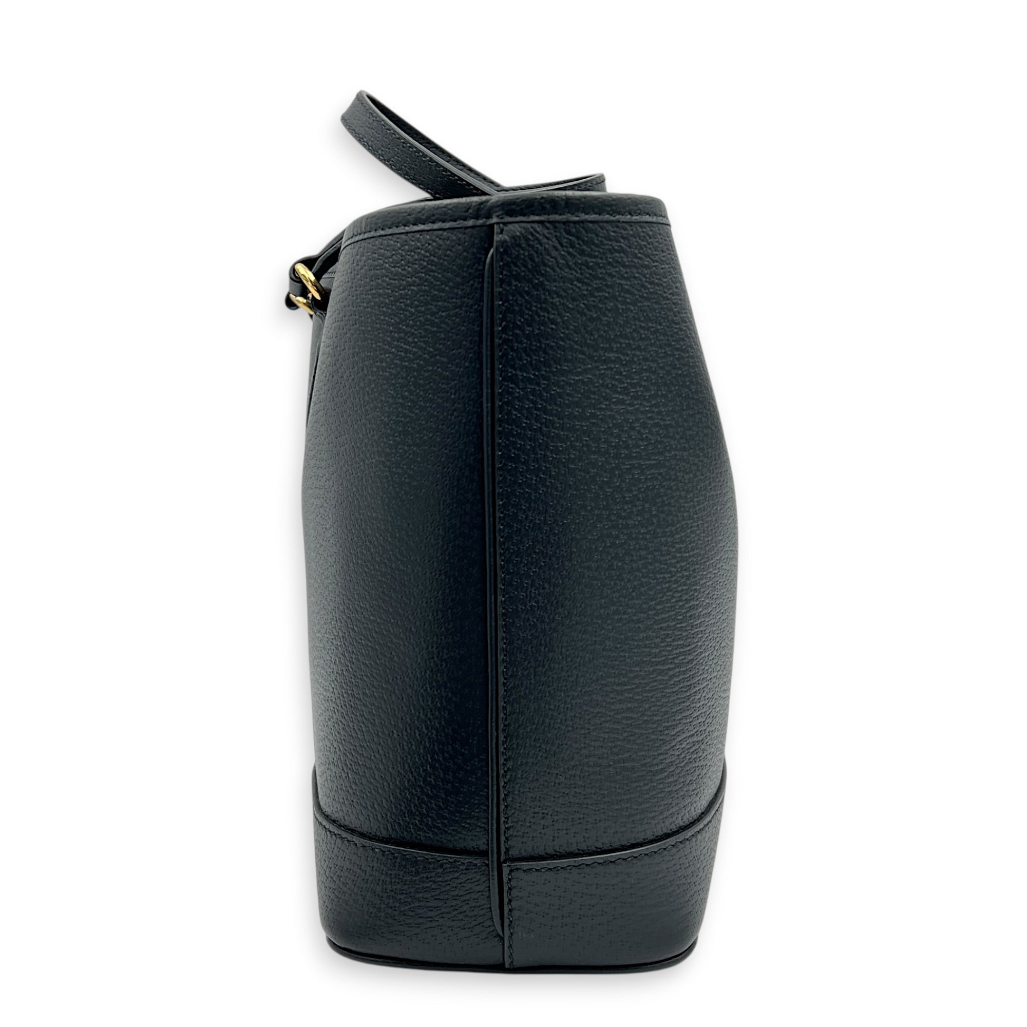 Ophidia Tote Bag Black in Calfskin, Gold hardware
