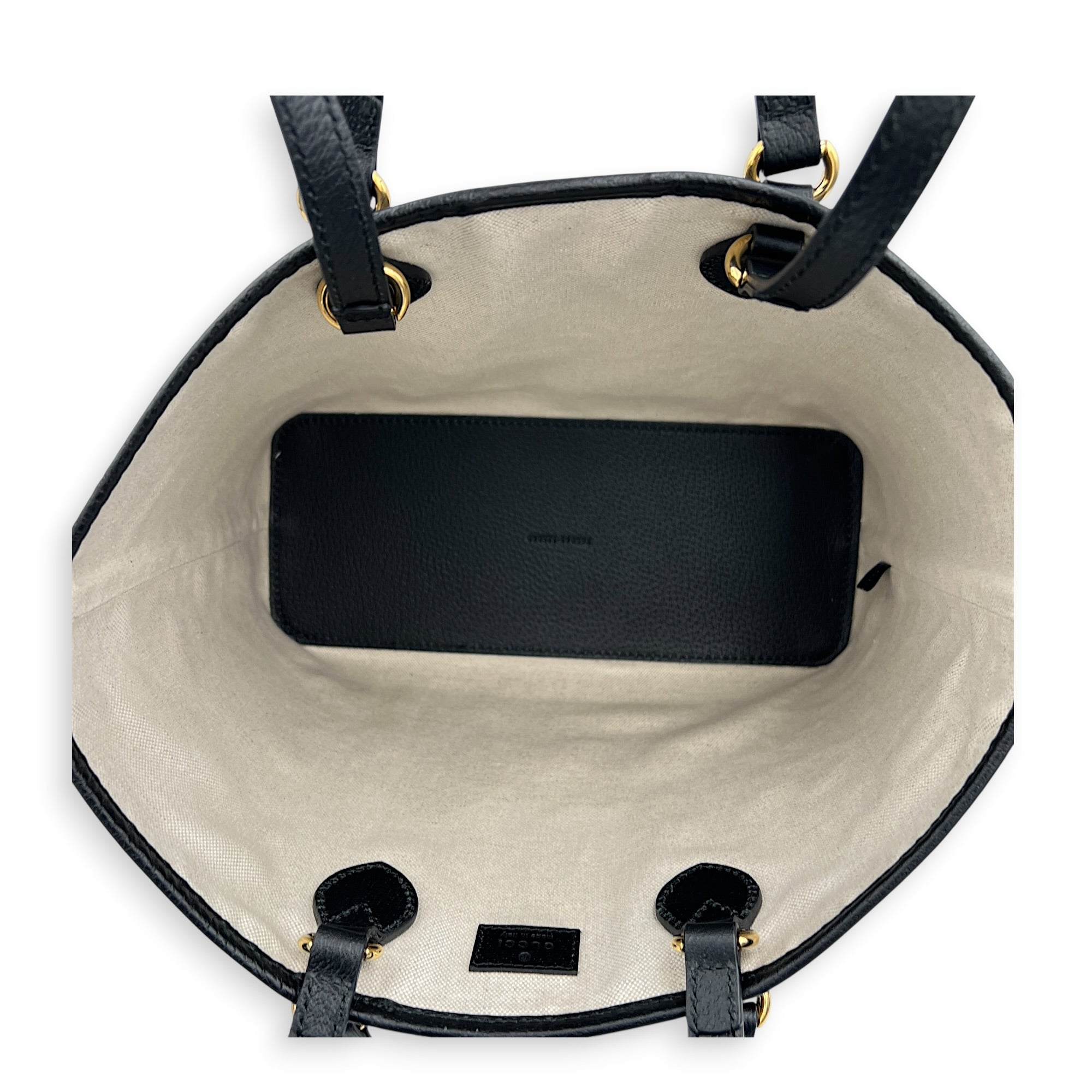 Ophidia Tote Bag Black in Calfskin, Gold hardware