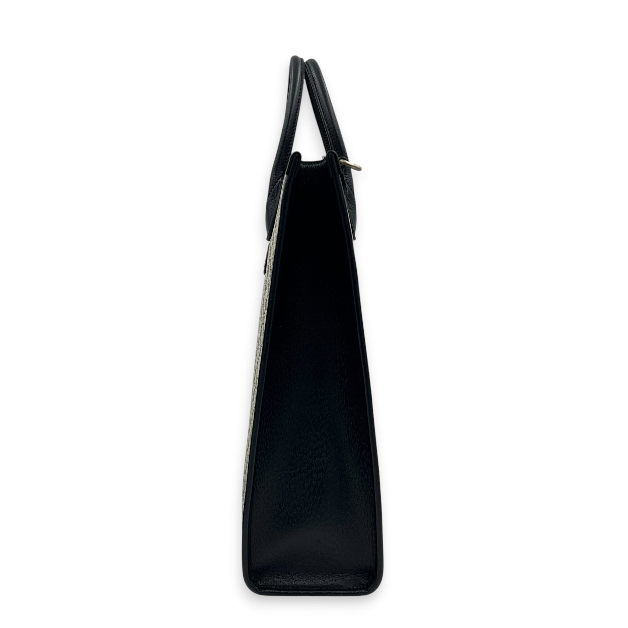 GG Interlocking Tote Bag Black in Coated Canvas, Silver hardware