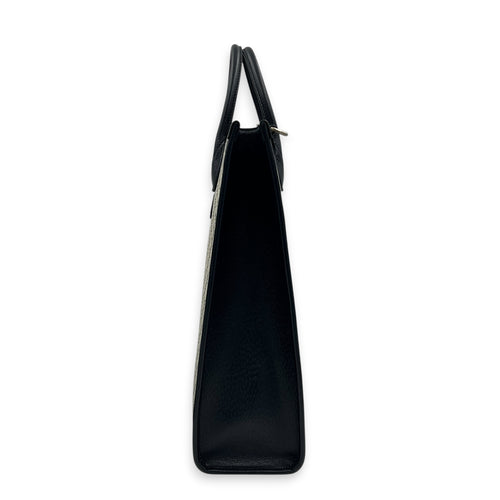GG Interlocking Tote Bag Black in Coated Canvas, Silver hardware