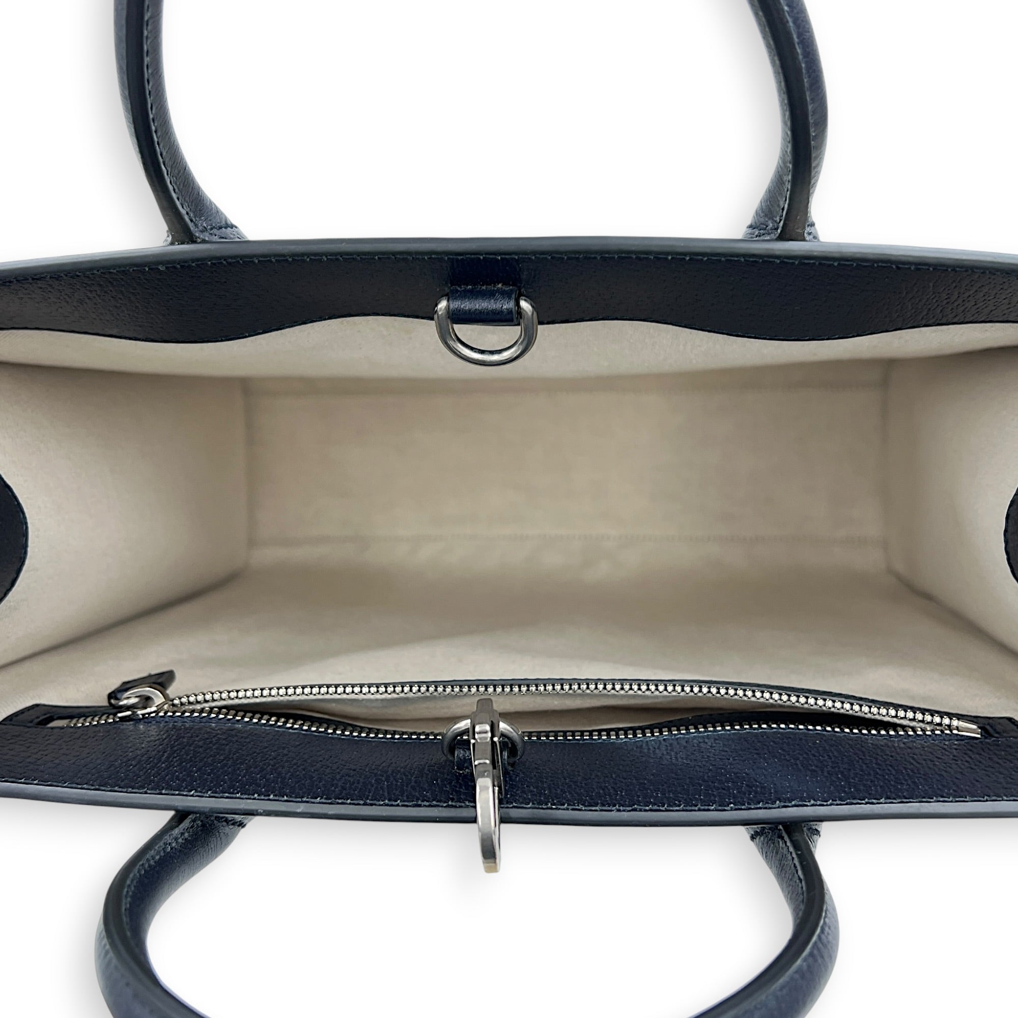 GG Interlocking Tote Bag Black in Coated Canvas, Silver hardware