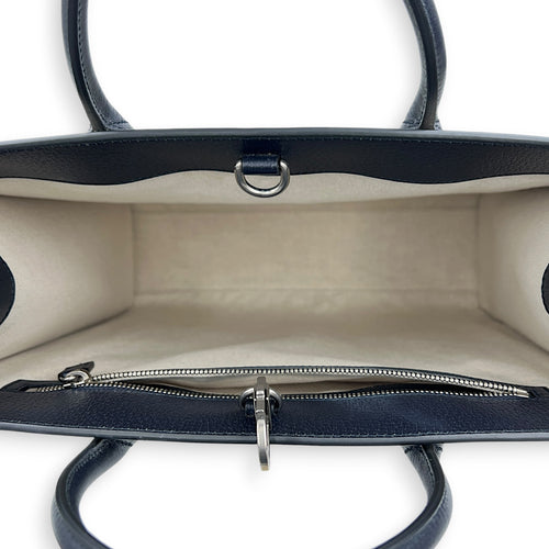 GG Interlocking Tote Bag Black in Coated Canvas, Silver hardware