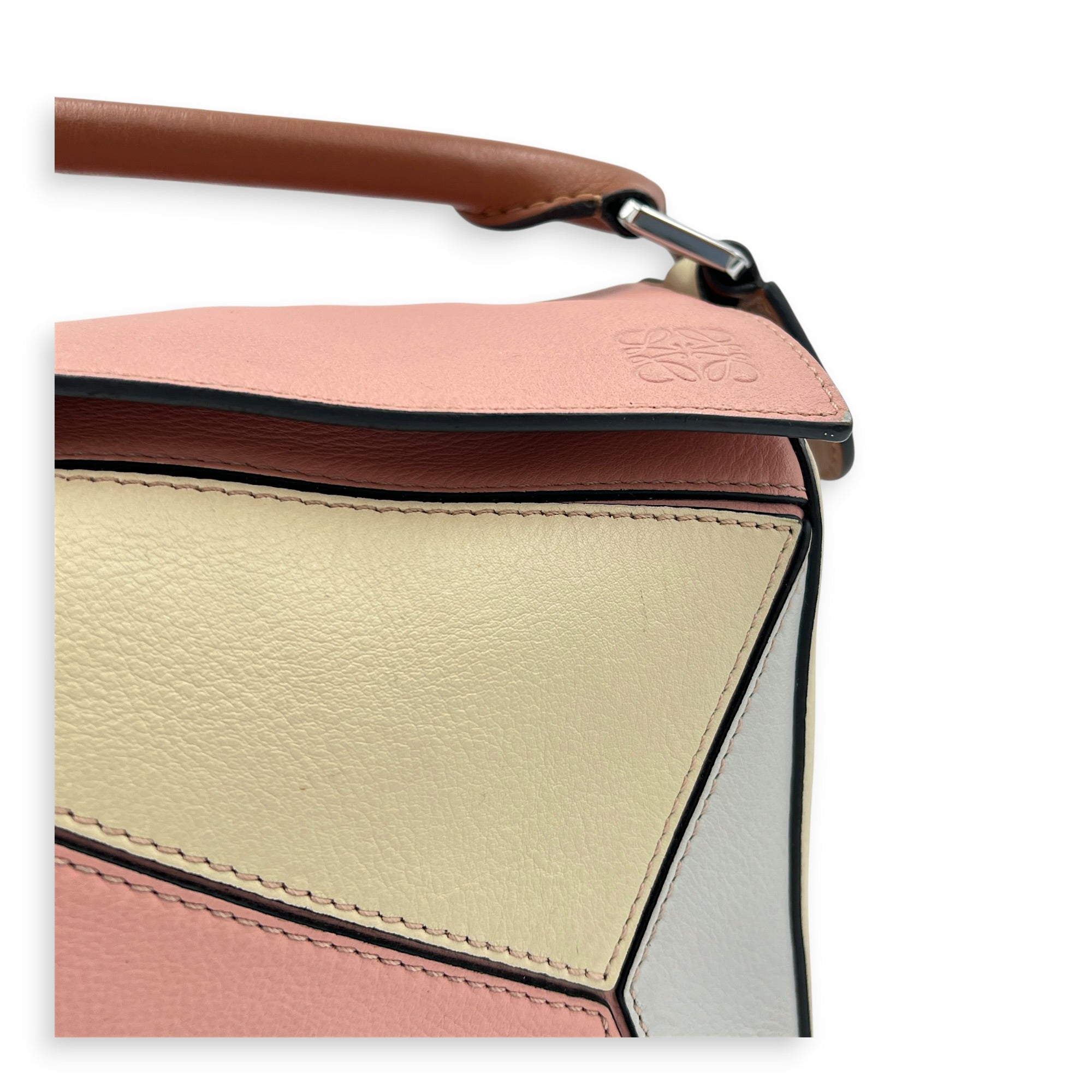 Puzzle Small Multi-colour Shoulder Bag in Calfskin, Silver hardware