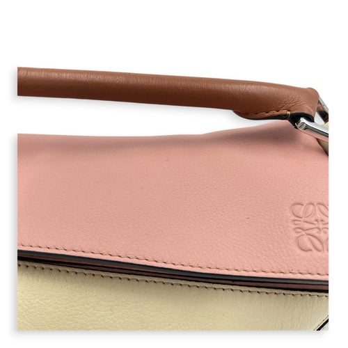 Puzzle Small Multi-colour Shoulder Bag in Calfskin, Silver hardware