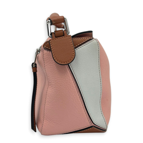 Puzzle Small Multi-colour Shoulder Bag in Calfskin, Silver hardware