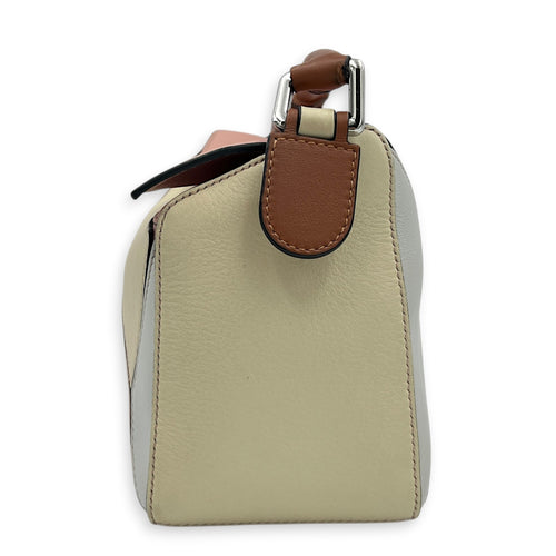 Puzzle Small Multi-colour Shoulder Bag in Calfskin, Silver hardware