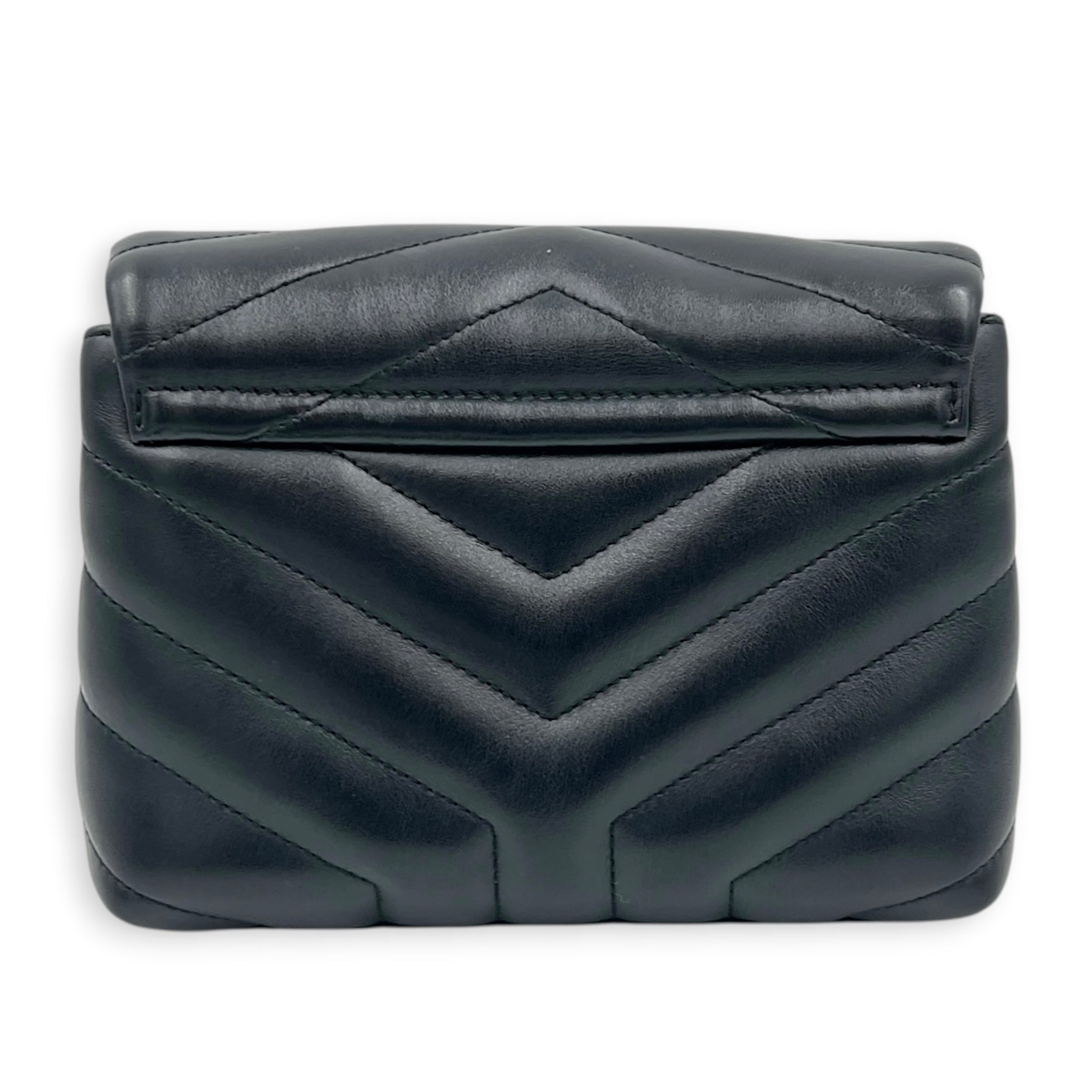 Loulou Shoulder Bag Toy Black in Calfskin, Silver hardware