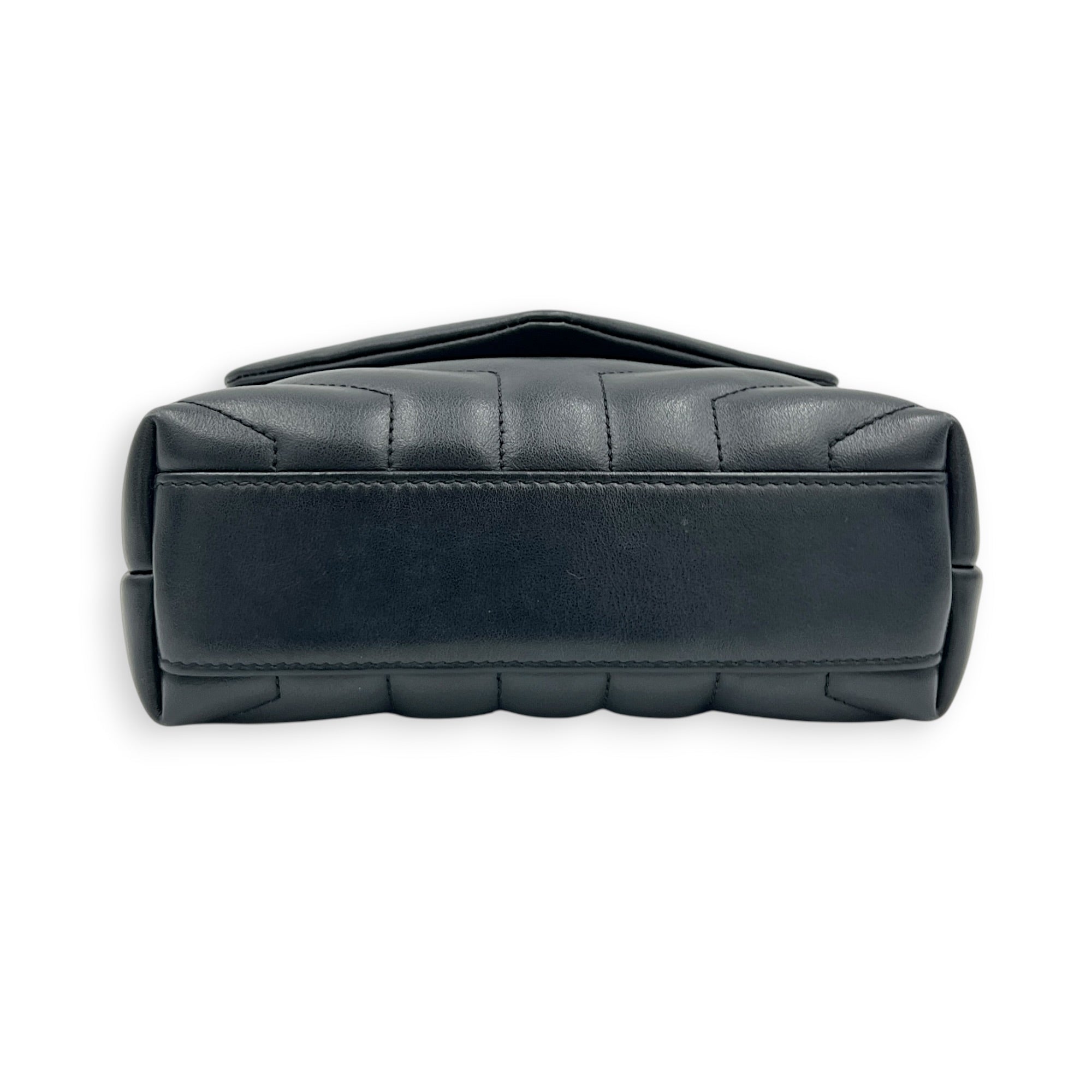 Loulou Shoulder Bag Toy Black in Calfskin, Silver hardware