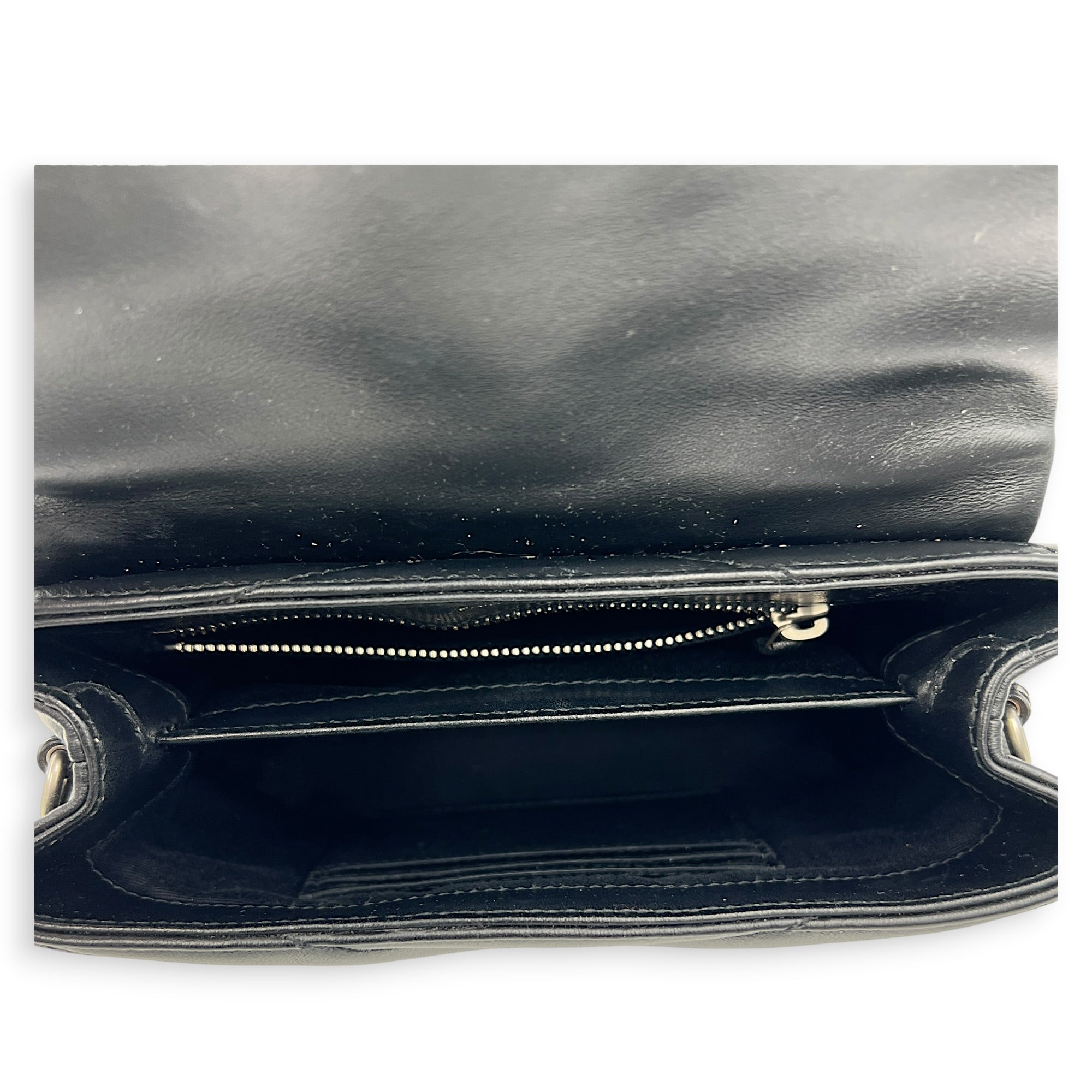 Loulou Shoulder Bag Toy Black in Calfskin, Silver hardware