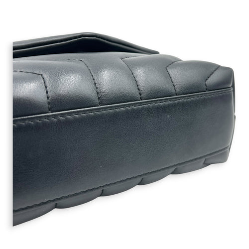 Loulou Shoulder Bag Toy Black in Calfskin, Silver hardware