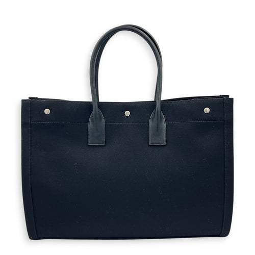 Rive Gauche Tote Bag Black in Canvas, Silver hardware