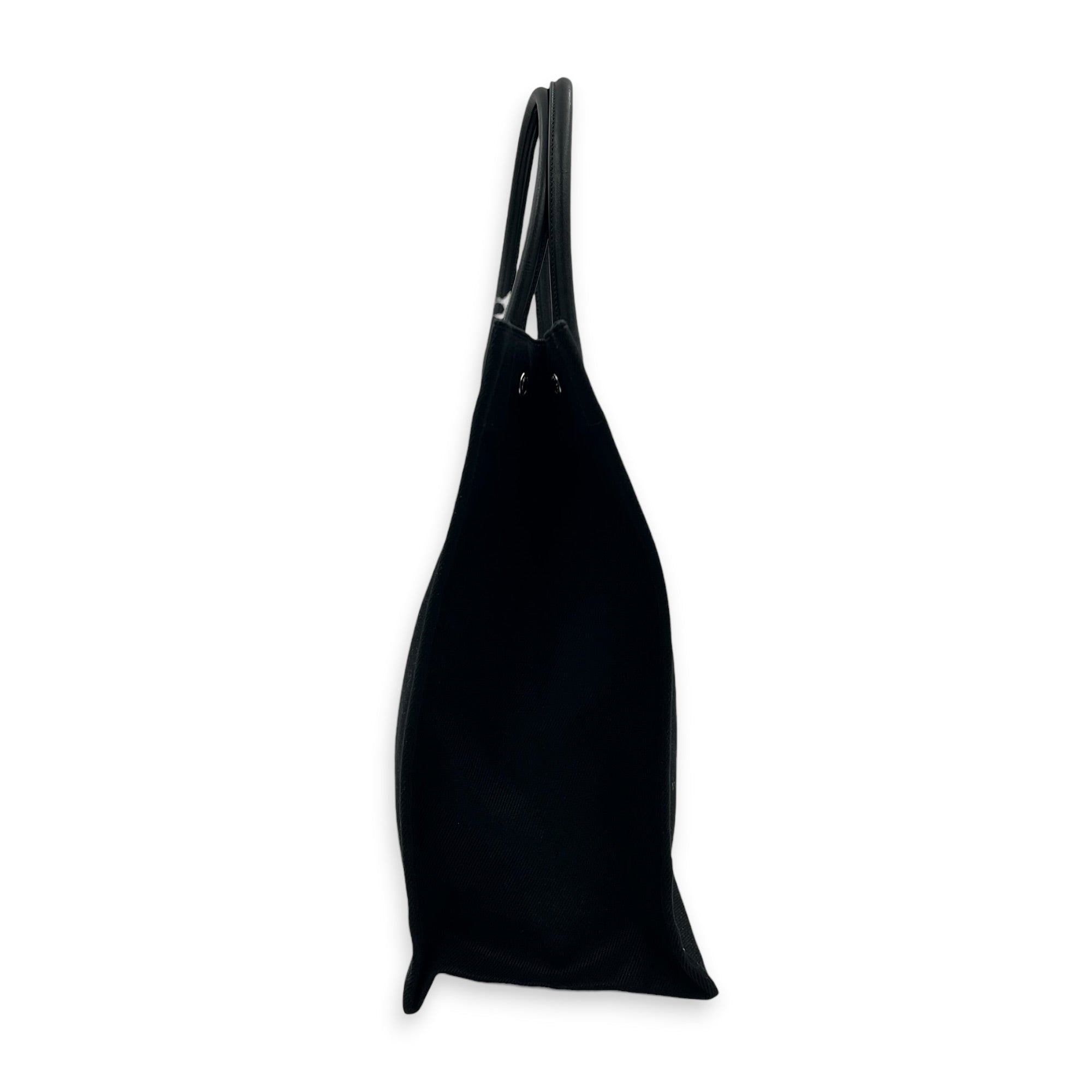 Rive Gauche Tote Bag Black in Canvas, Silver hardware