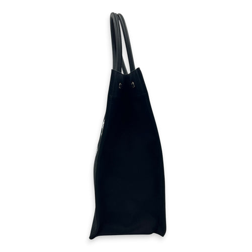 Rive Gauche Tote Bag Black in Canvas, Silver hardware