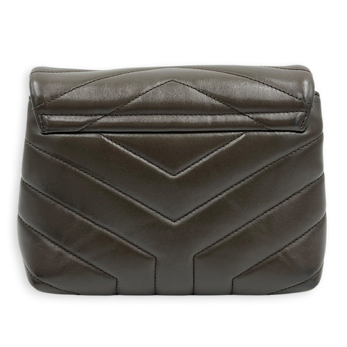 Loulou Toy Brown Shoulder Bag in Calfskin, Silver hardware