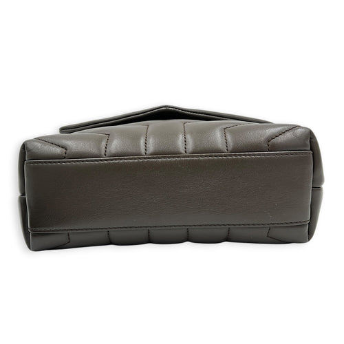 Loulou Toy Brown Shoulder Bag in Calfskin, Silver hardware