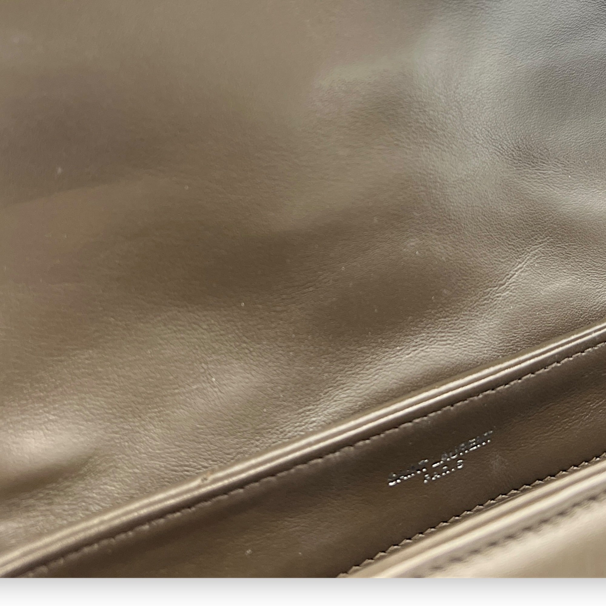 Loulou Toy Brown Shoulder Bag in Calfskin, Silver hardware