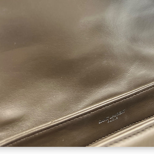 Loulou Toy Brown Shoulder Bag in Calfskin, Silver hardware